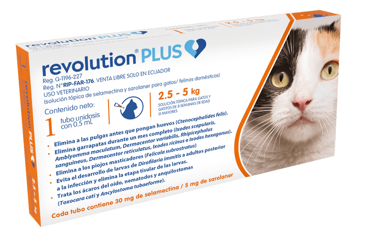 Revolution Plus 0.5 Ml X 1 Tab - Gatos de 2.5 Hasta 5 Kg - PetsPlaza