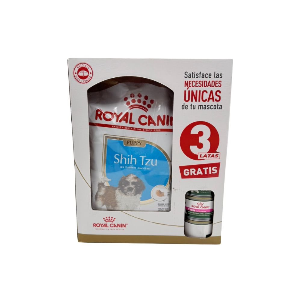 Royal Canin Shih Tzu Cachorros 1.5 Kg + 3 Latas Nutrición Premium - PetsPlaza