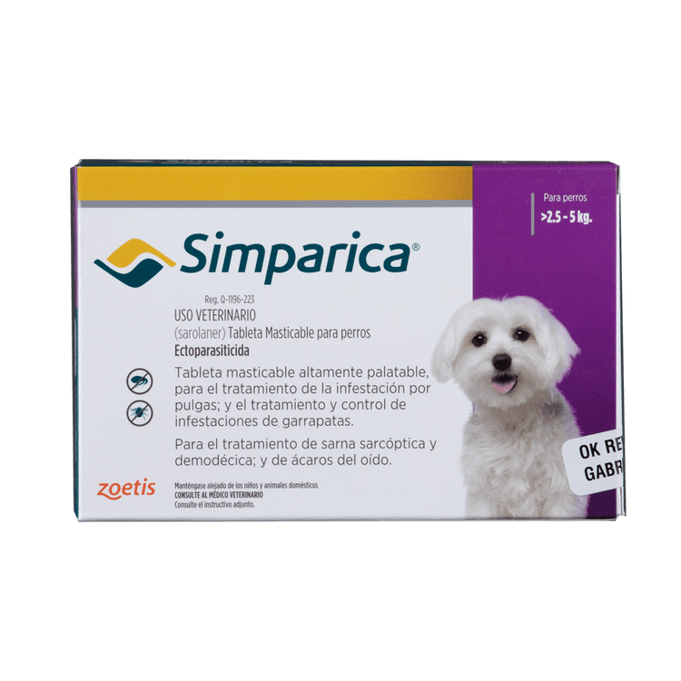 Simparica 10 mg X 1 Tab - Perros de 2.5 Hasta 5 Kg - PetsPlaza