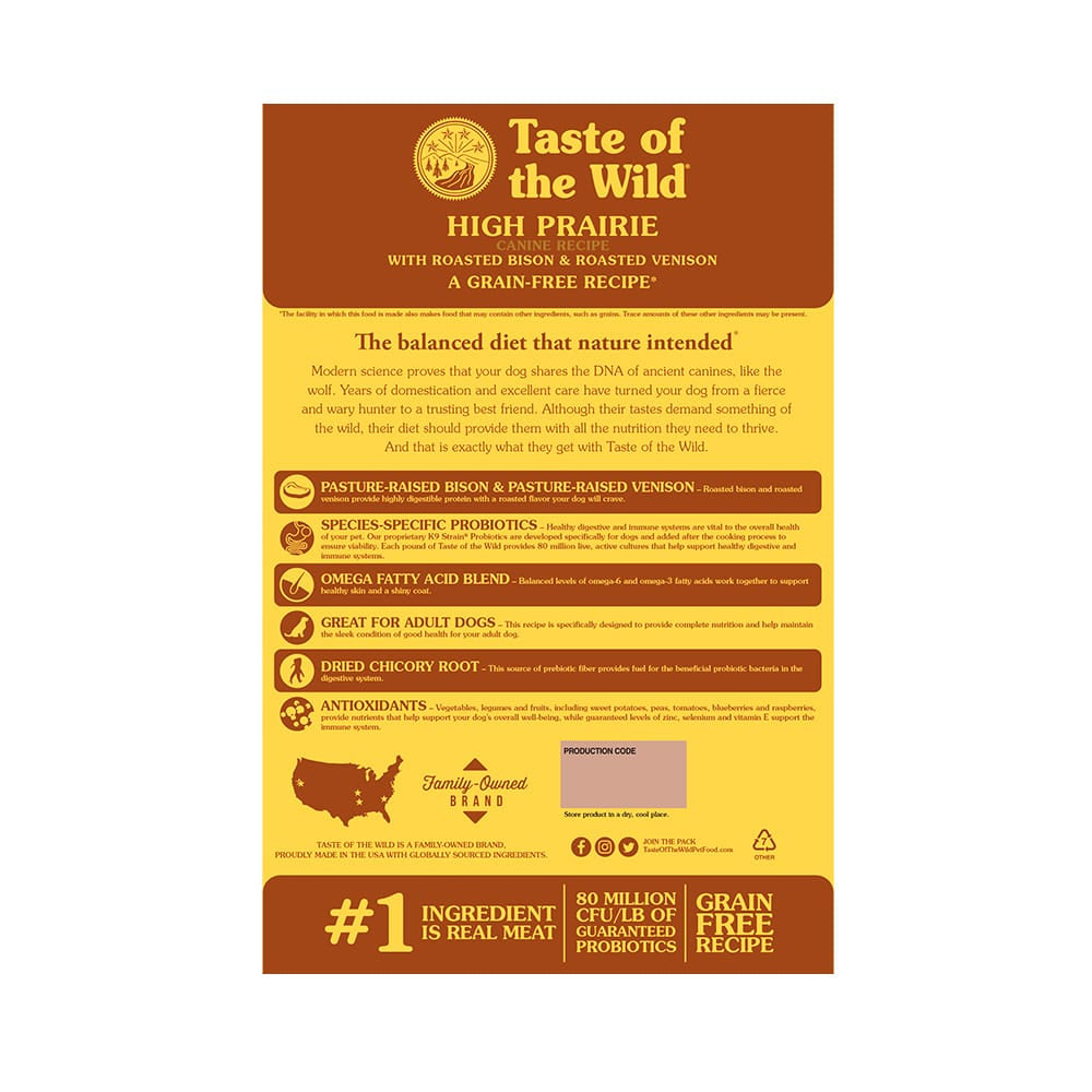 Taste of the Wild High Prairie Perros Adultos Bisonte & Venado Asado