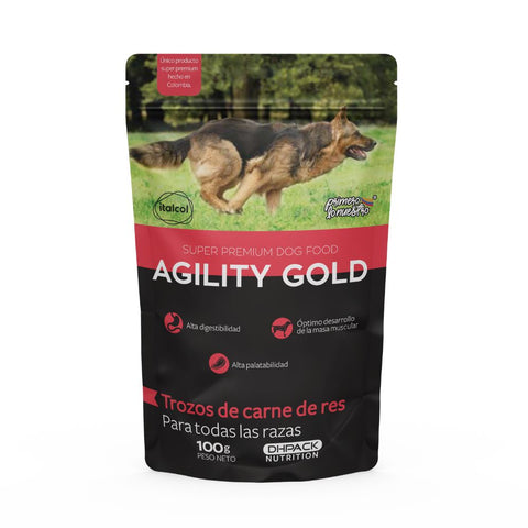 Agility Gold Pouches Trozos de Carne de Res