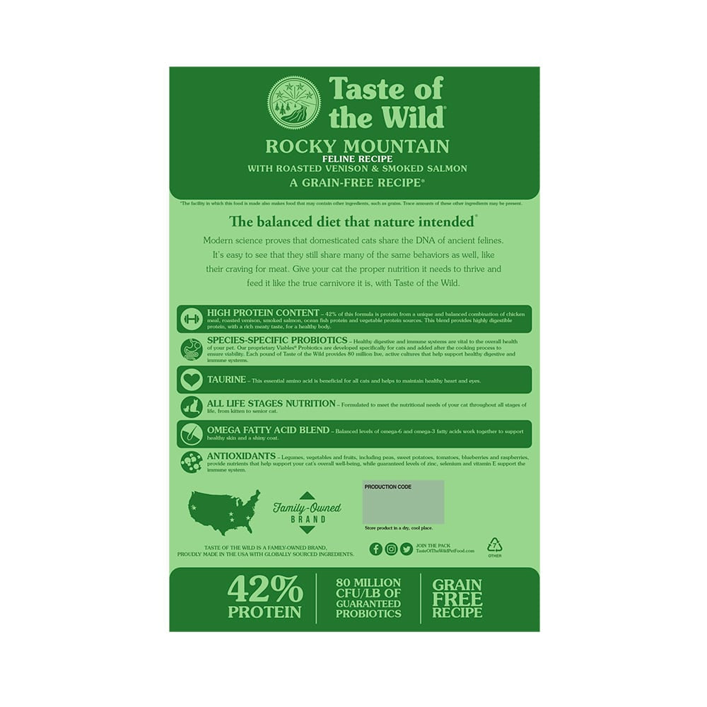 Taste of the Wild Rocky Mountain Gatos Venado Asado & Salmón