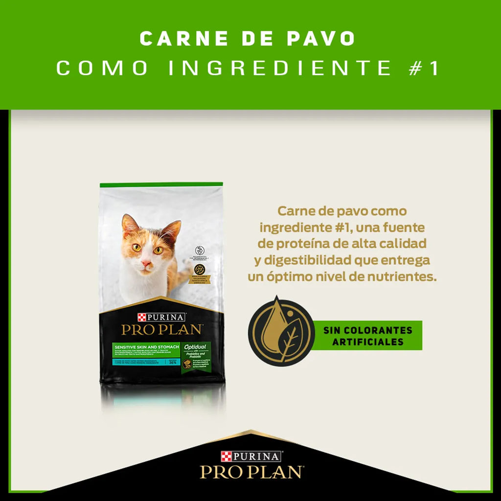 Pro Plan Sensitive Skin and Stomach para Gatos - PetsPlaza