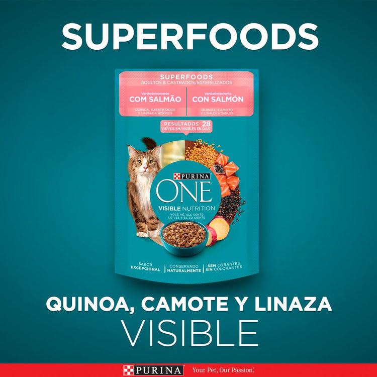 Purina One Superfoods Gatos Esterilizados Salmón