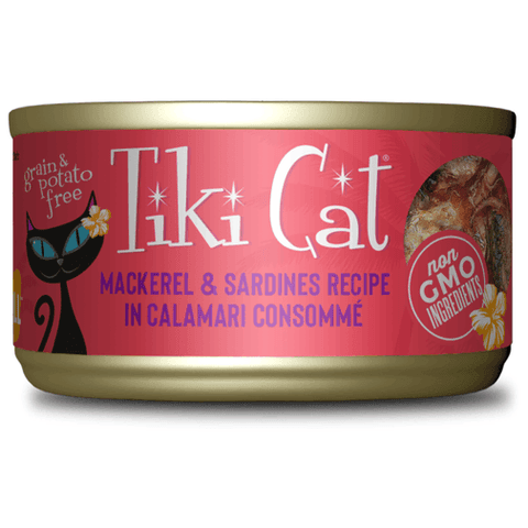 Tiki Cat Grill Caballa & Sardinas en Sopa de Calamar