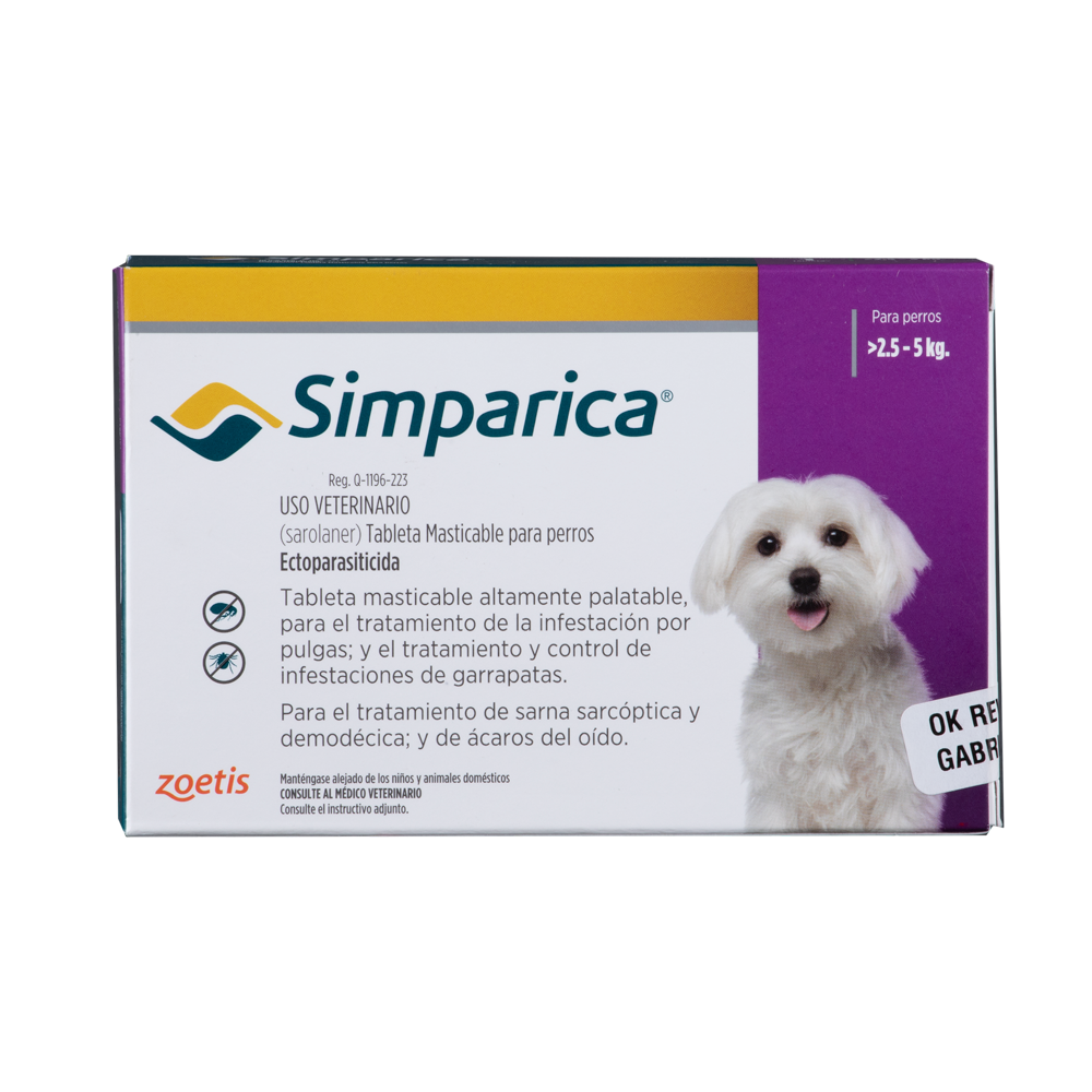 Simparica 10 mg X 1 Tab - Perros de 2.5 Hasta 5 Kg