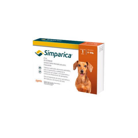 Simparica 20 mg X 1 Tab - Perros de 5 Hasta 10 Kg