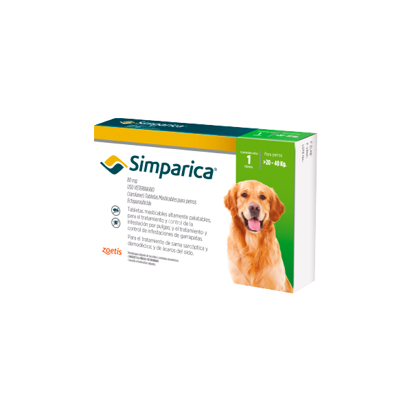 Simparica 80 mg X 1 Tab - Perros de 20 Hasta 40 Kg