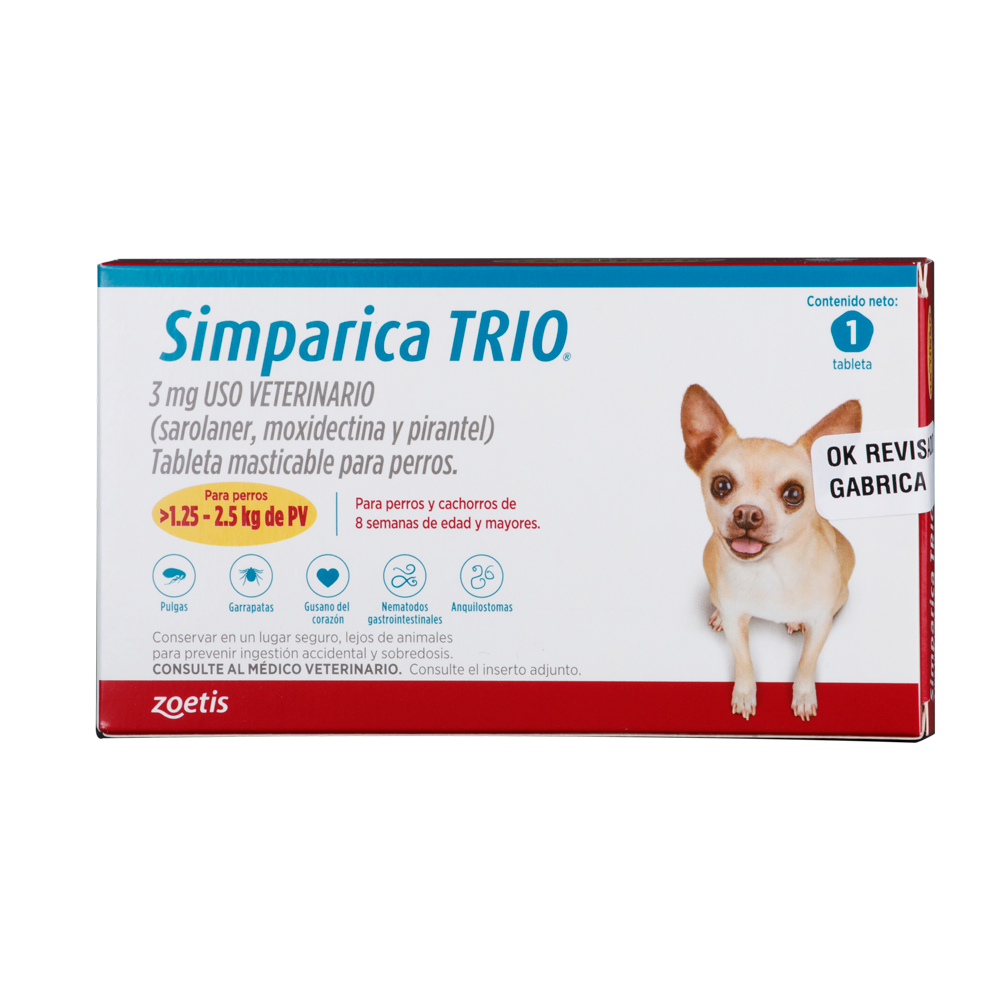 Simparica Trío X 1 Tab (1.25-2.5 kg)