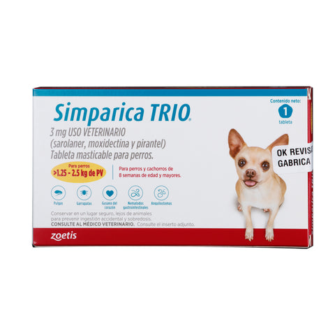 Simparica Trío X 1 Tab (1.25-2.5 kg)