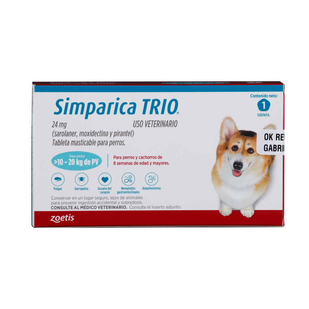 Simparica Trío X 1 Tab (10-20 kg)