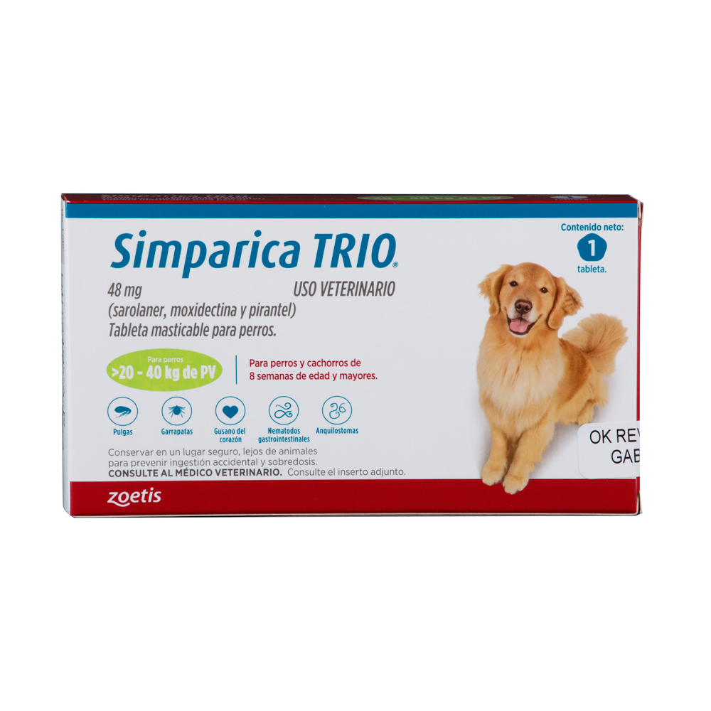Simparica Trío X 1 Tab (20-40 kg)