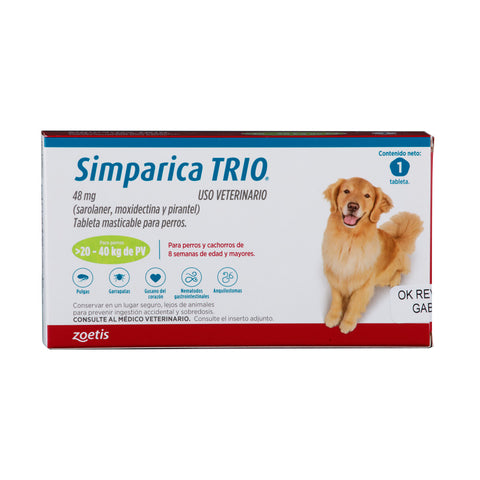 Simparica Trío X 1 Tab (20-40 kg)