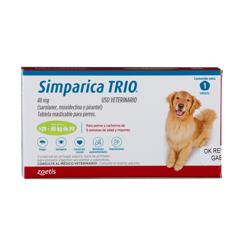 Simparica Trío X 1 Tab (20-40 kg)