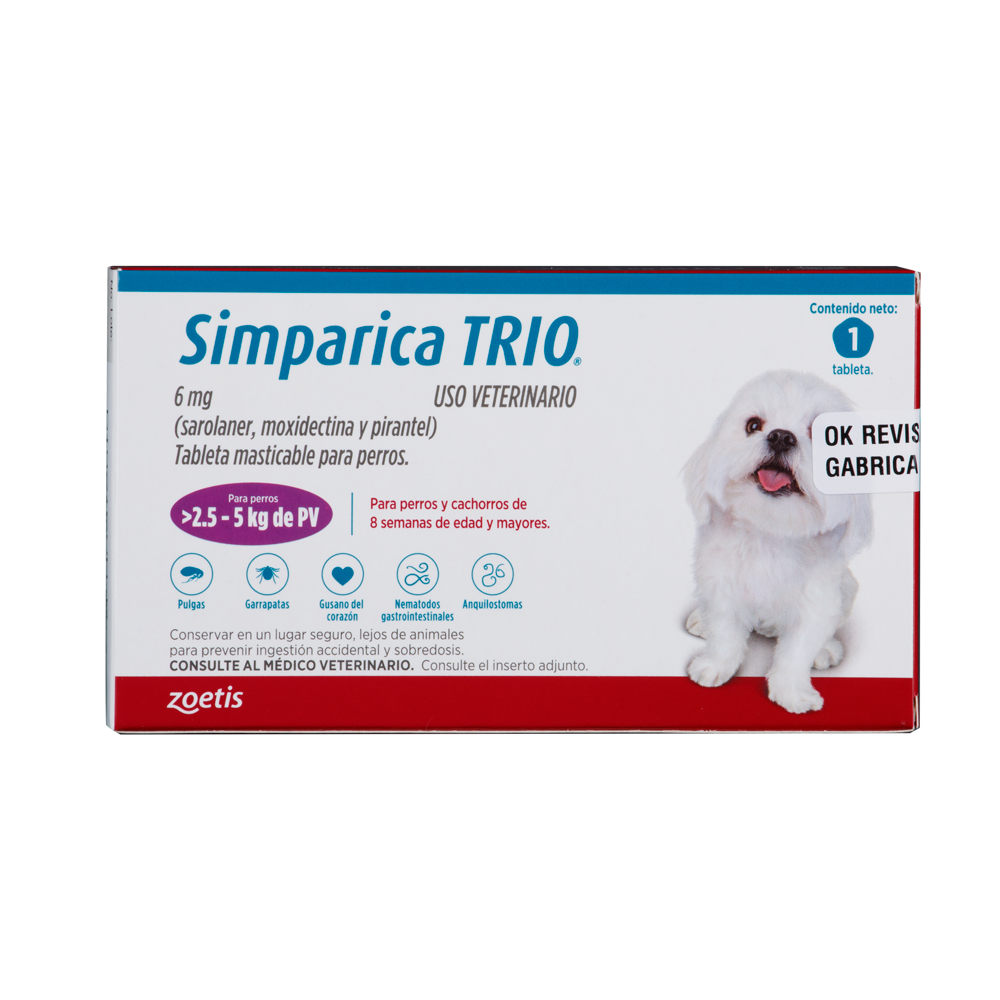 Simparica Trío X 1 Tab (2.5-5 kg)