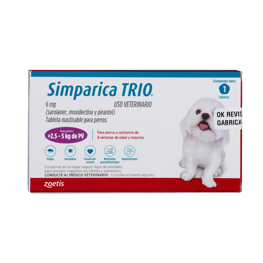 Simparica Trío X 1 Tab (2.5-5 kg)