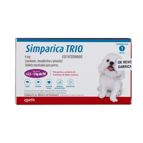 Simparica Trío X 1 Tab (2.5-5 kg)