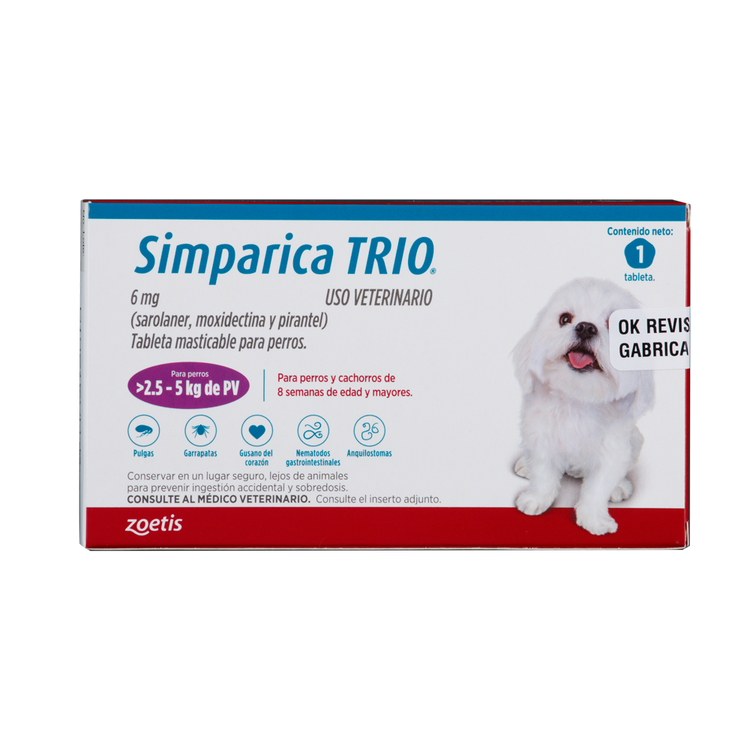 Simparica Trío X 1 Tab (2.5-5 kg)