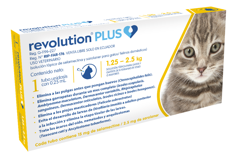 Revolution Plus 0,25 Ml X 1 Tab - Gatos de 1.25 Hasta 2.5 Kg
