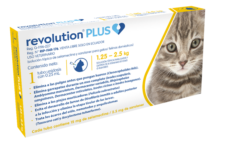 Revolution Plus 0,25 Ml X 1 Tab - Gatos de 1.25 Hasta 2.5 Kg