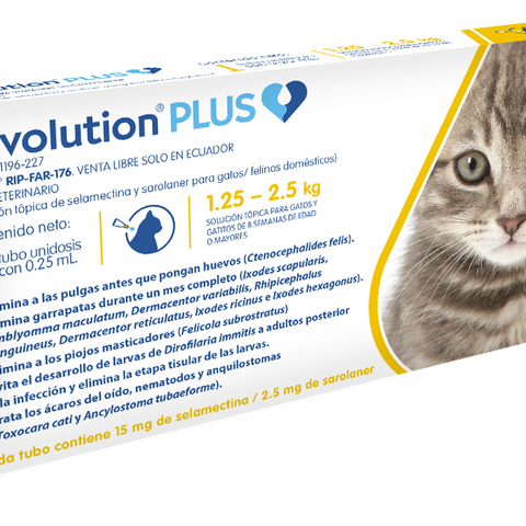 Revolution Plus 0,25 Ml X 1 Tab - Gatos de 1.25 Hasta 2.5 Kg