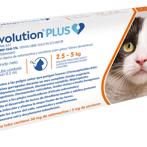 Revolution Plus 0.5 Ml X 1 Tab - Gatos de 2.5 Hasta 5 Kg