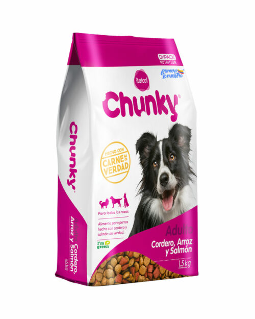 Chunky cordero, arroz y salmón
