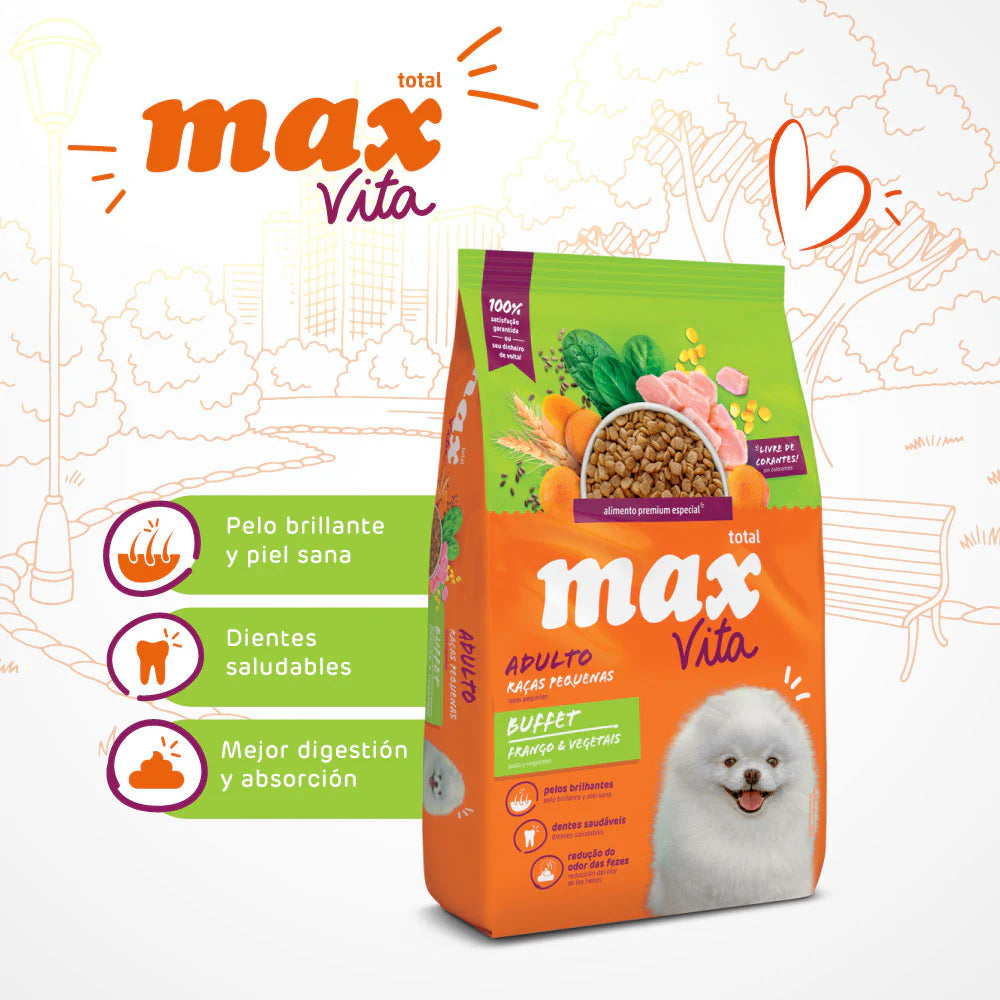 Max Vita Adulto Razas Pequeñas Buffet Pollo & Vegetales