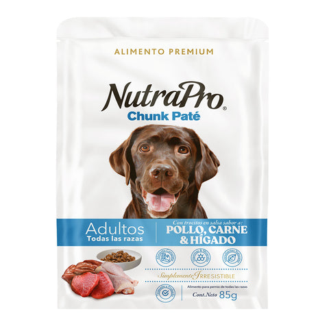 Nutrapro Pouch Perro Adultos Carne Pollo Hígado
