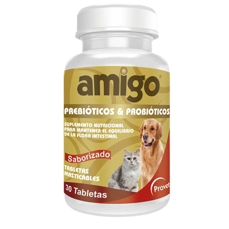 Amigo Prebióticos & Probióticos para Mascotas x 30 Tabletas - PetsPlaza