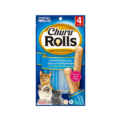 Churu Rolls Pollo Envuelto de Atún con Vieira - PetsPlaza