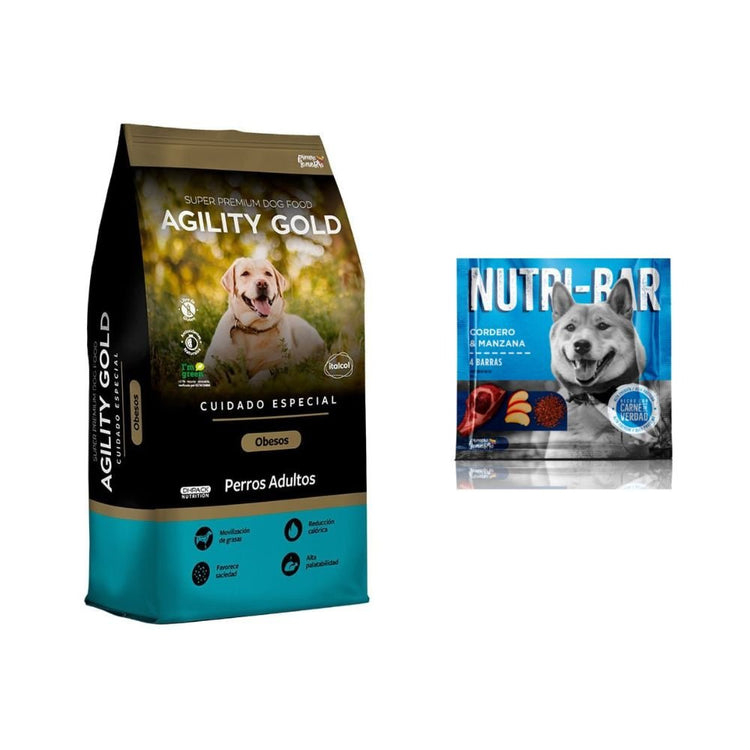 Combo Black Friday: Combo Agility Gold Obesos 1.5 kg + Nutribar - PetsPlaza