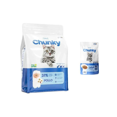 Combo Chunky Gatos Adultos Sabor a Pollo - PetsPlaza