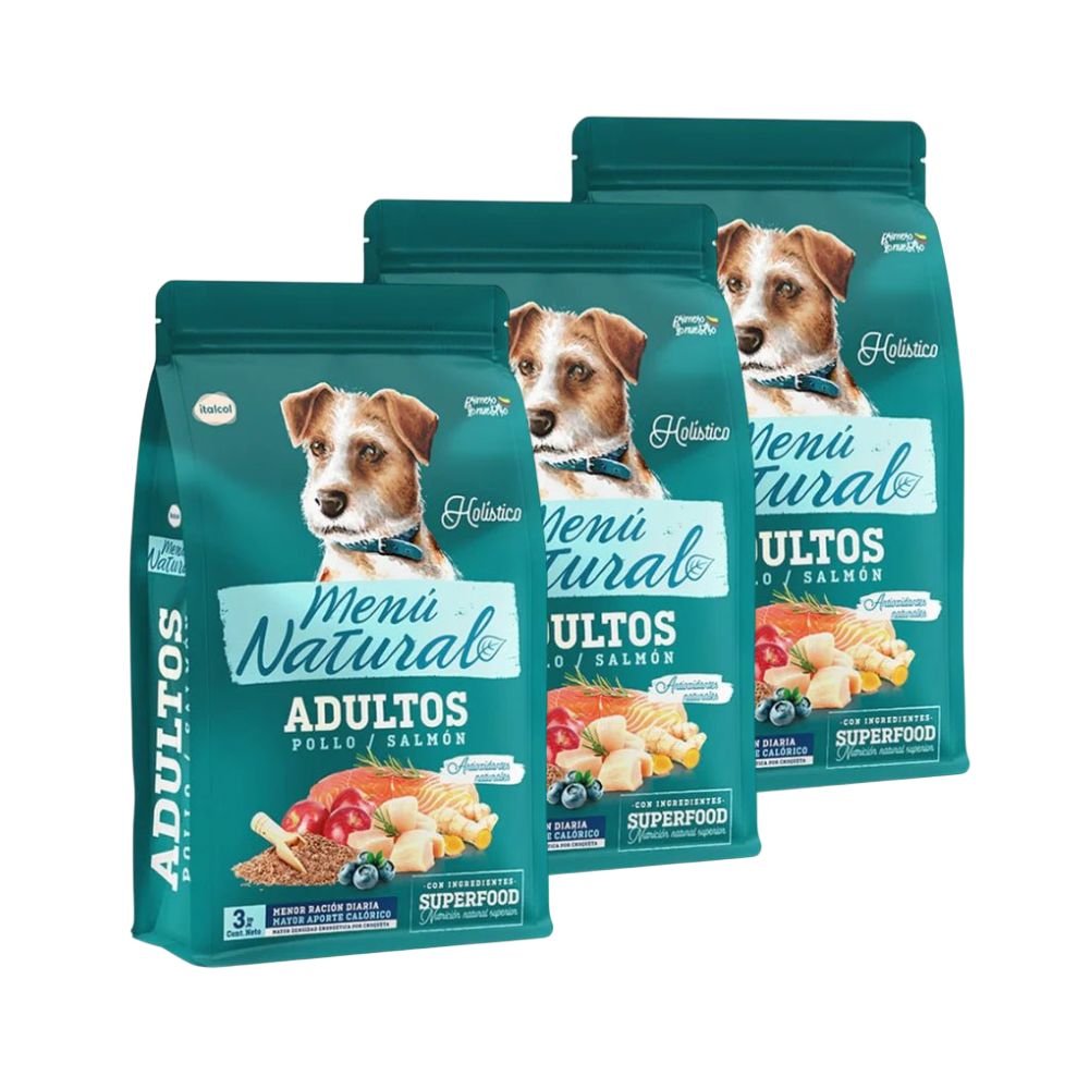 Como Black Friday: Promo Paga 2 y Lleva 3: Menú Natural Adultos Pollo/Salmón - PetsPlaza