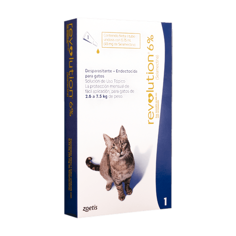 Revolution 6% X 0,75 Ml - Gatos de 2.6 Hasta 7 Kg - PetsPlaza