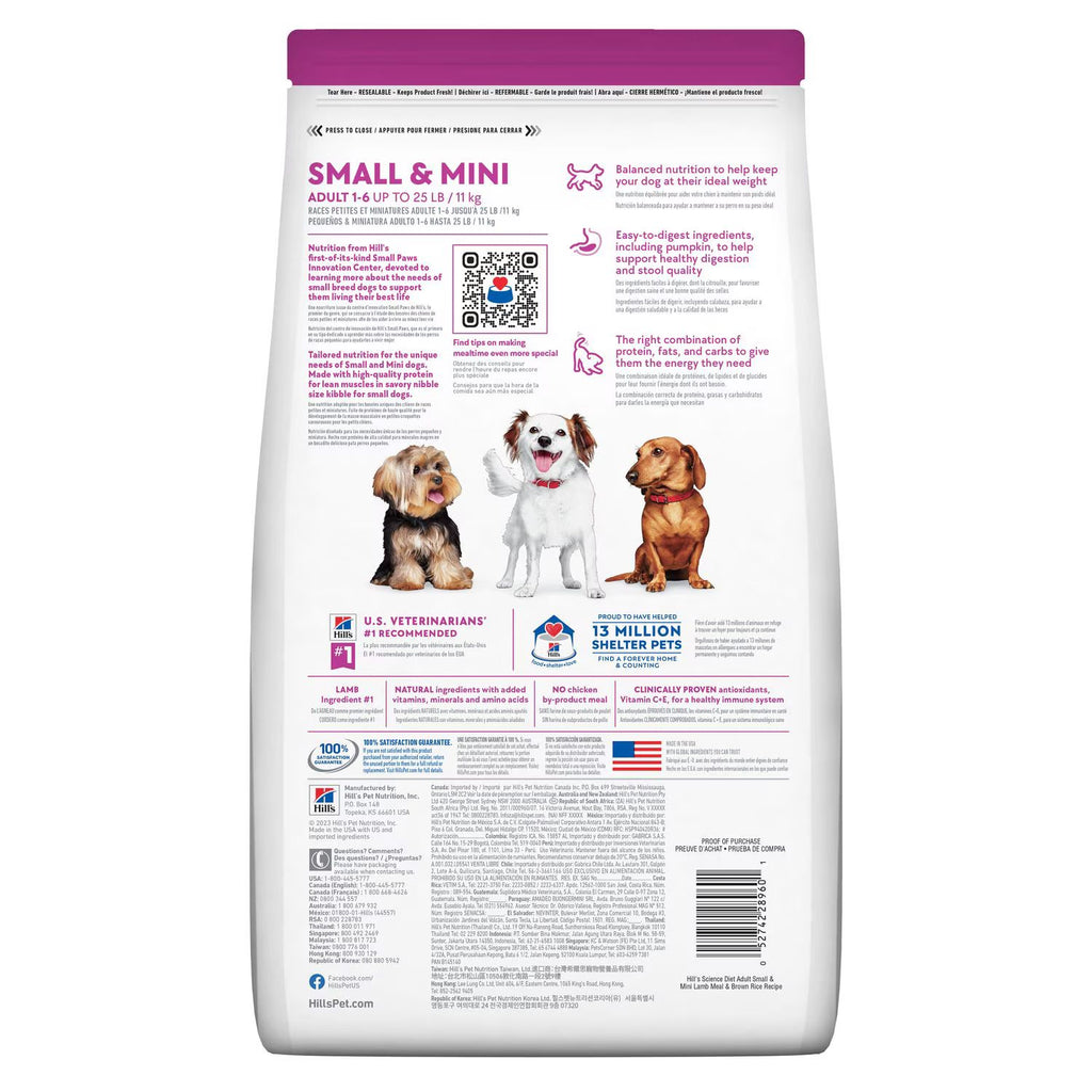 Hill's Science Diet Adult Small & Mini Lamb Meal & Brown Rice para Perros