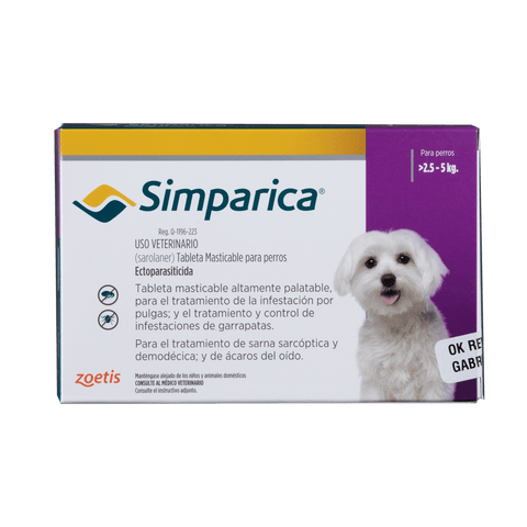 Simparica 10 mg X 1 Tab - Perros de 2.5 Hasta 5 Kg - PetsPlaza