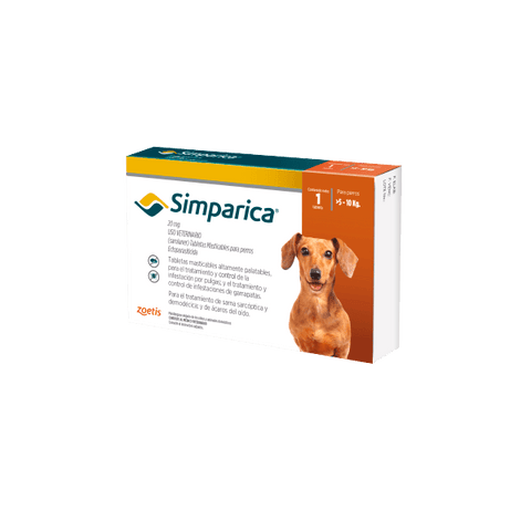 Simparica 20 mg X 1 Tab - Perros de 5 Hasta 10 Kg - PetsPlaza