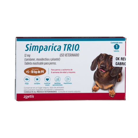 Simparica Trío X 1 Tab (5 - 10 kg) - PetsPlaza