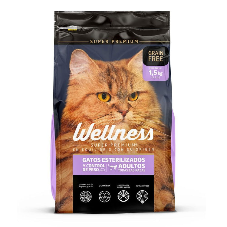 Wellness Grain Free Gatos Esterilizados y Control de Peso - PetsPlaza